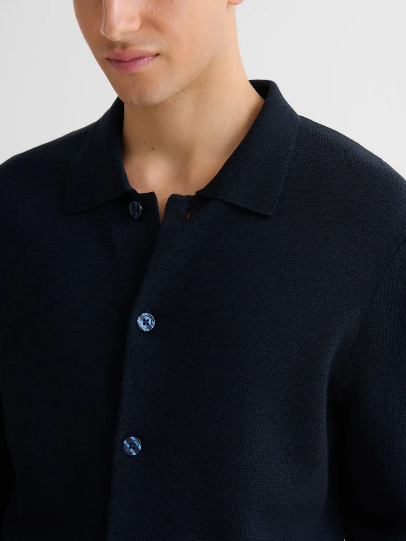 Cardigan boutonné en laine Mérinos