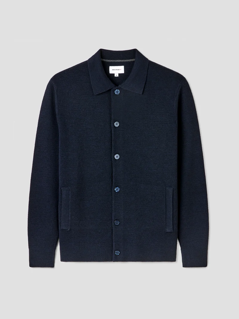 Cardigan boutonné en laine Mérinos