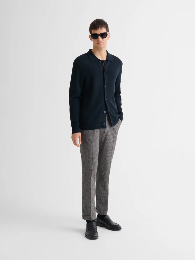 Cardigan boutonné en laine Mérinos
