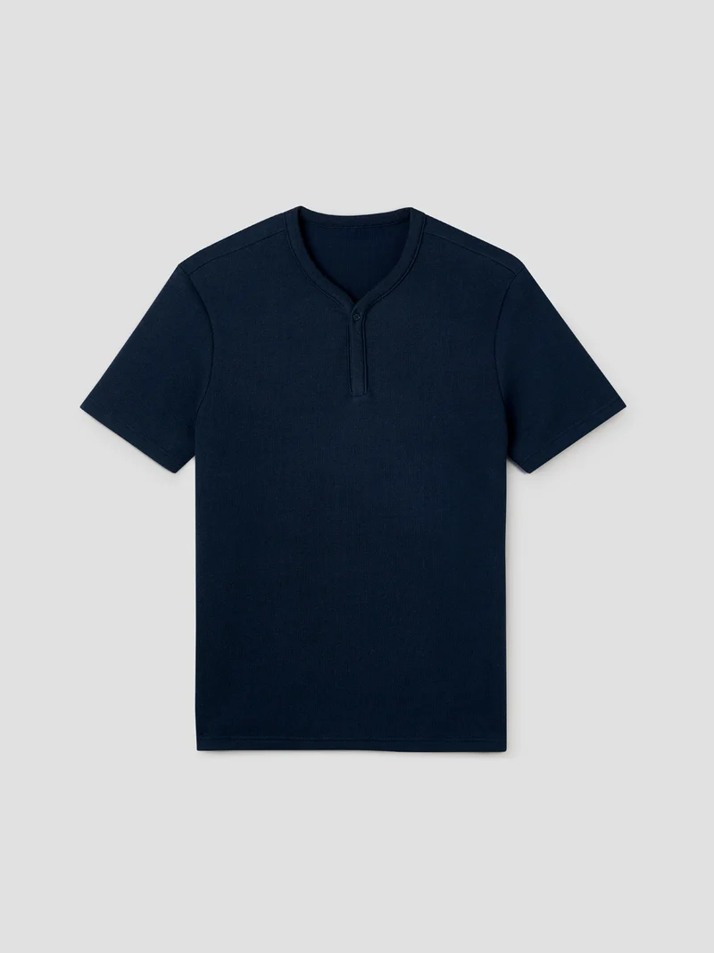 T-shirt col tunisien regular
