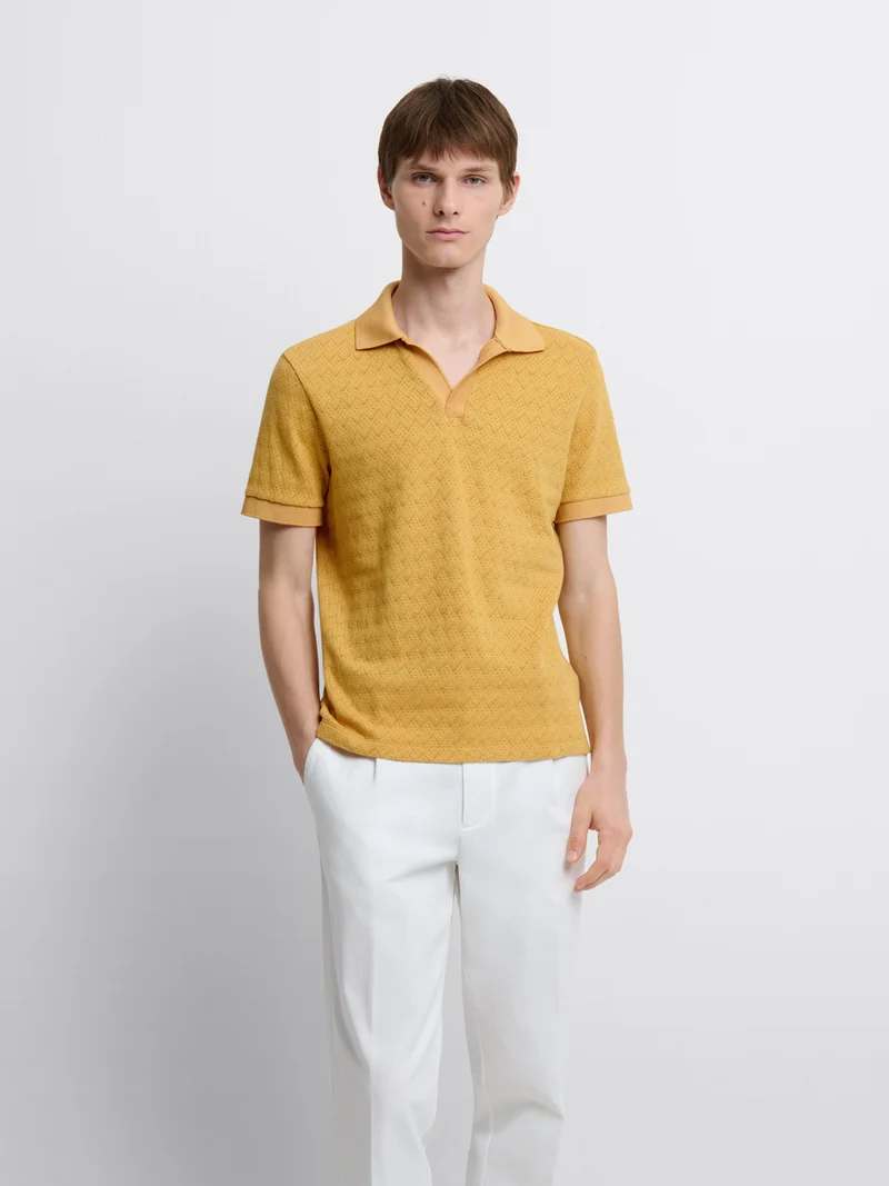 Polo col derby en coton