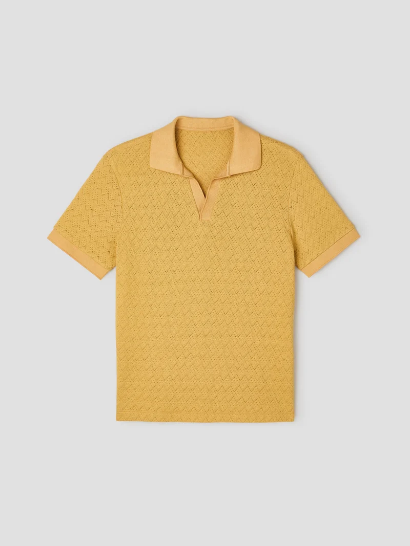 Polo col derby en coton