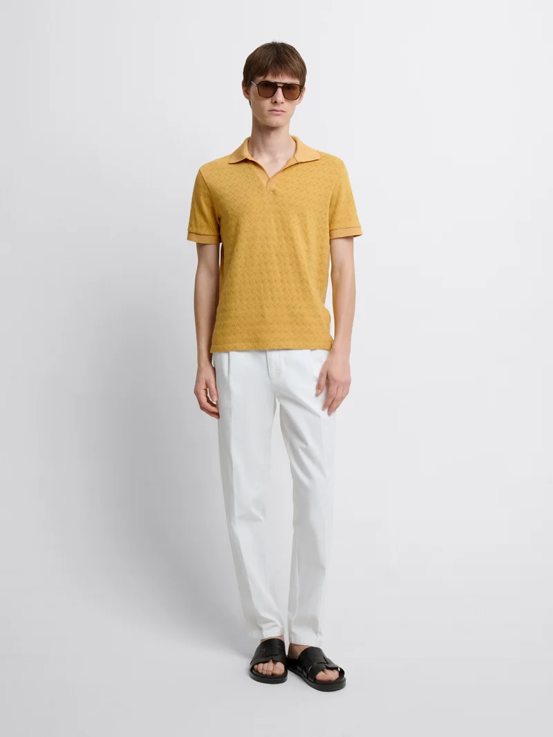Polo col derby en coton
