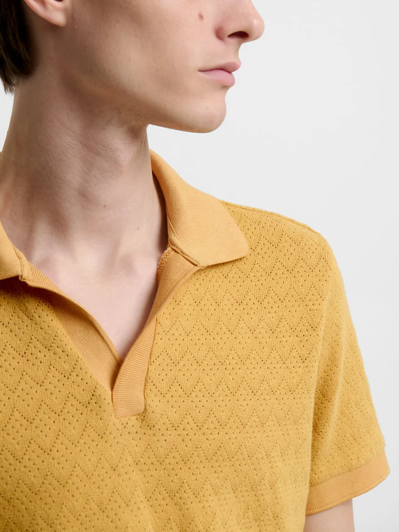Polo col derby en coton
