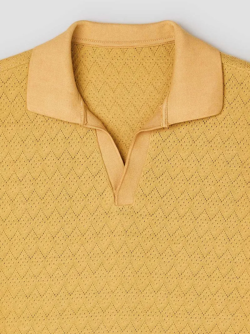 Polo col derby en coton