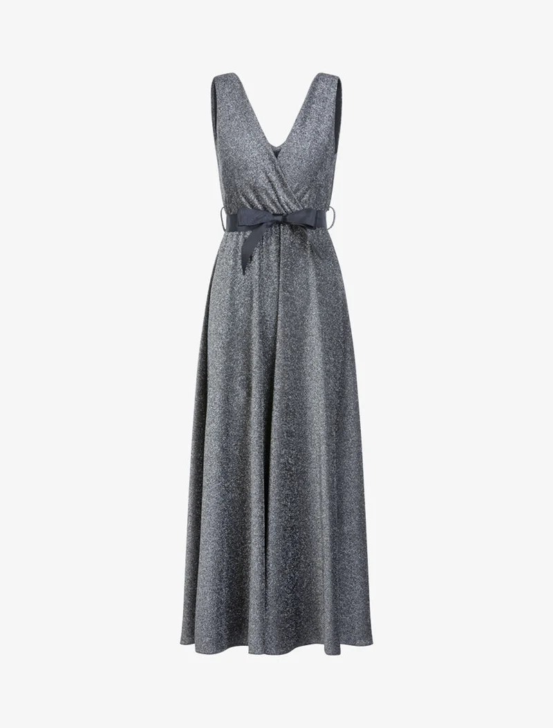 Robe longue pailletée - Argent