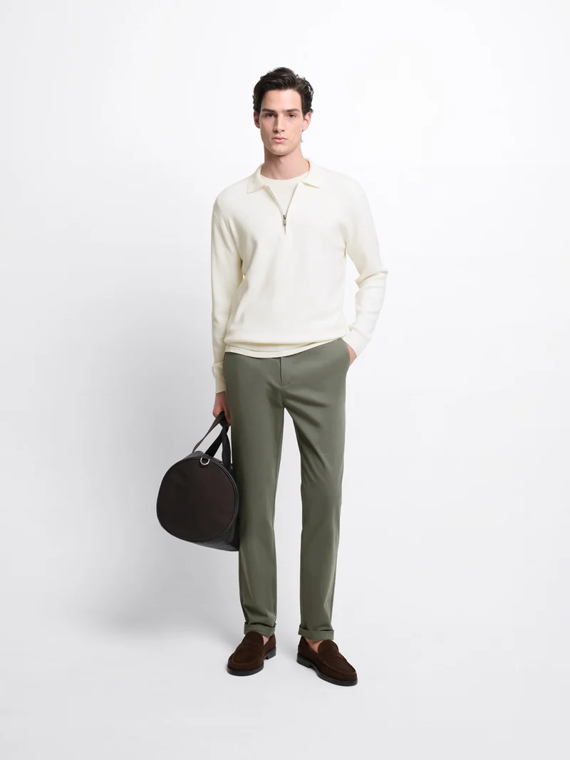 Chino en coton mélangé stretch