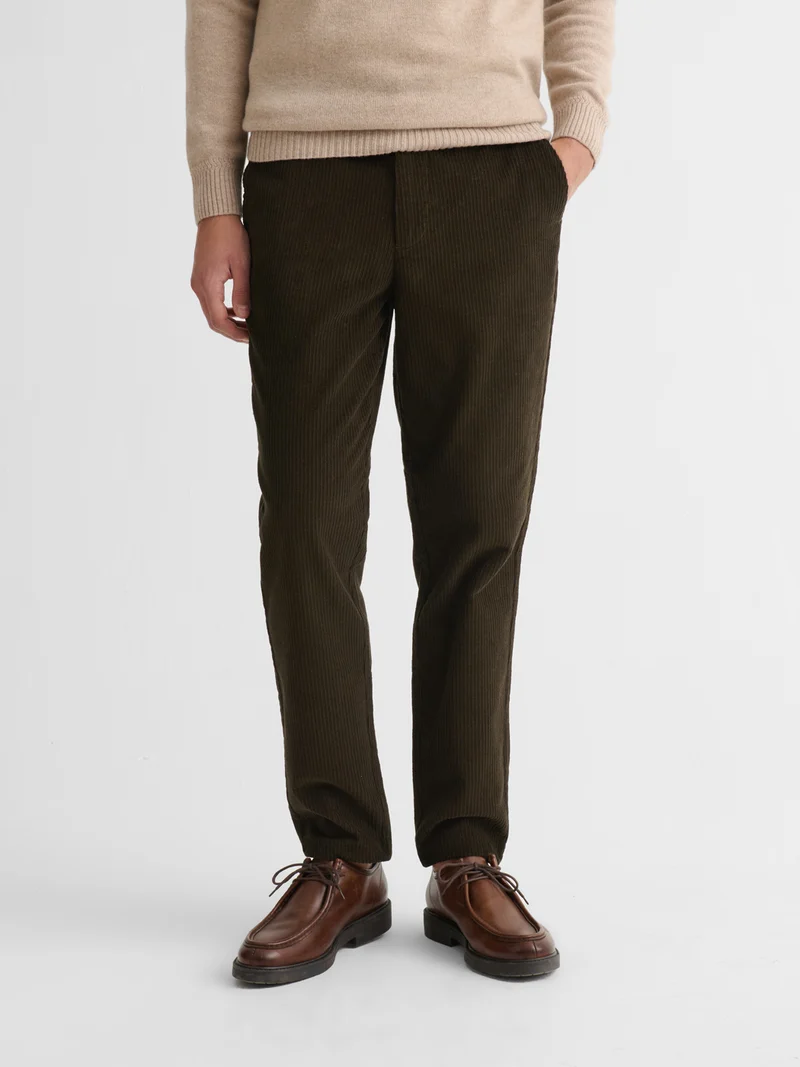 Chino en coton taille élastiquée
