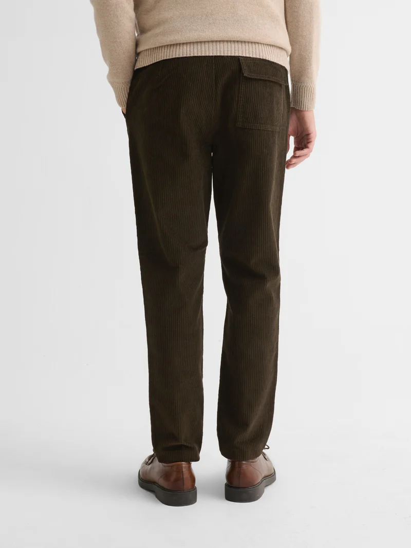 Chino en coton taille élastiquée