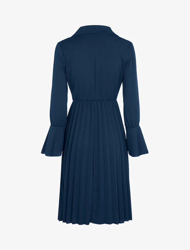 Robe style officier à bas gaufré - Marine