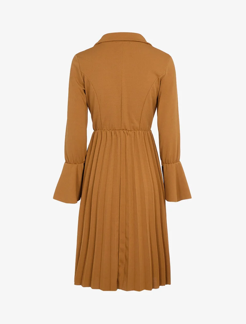 Robe style officier à bas gaufré - Camel