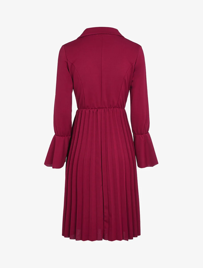Robe style officier à bas gaufré - Lie de vin
