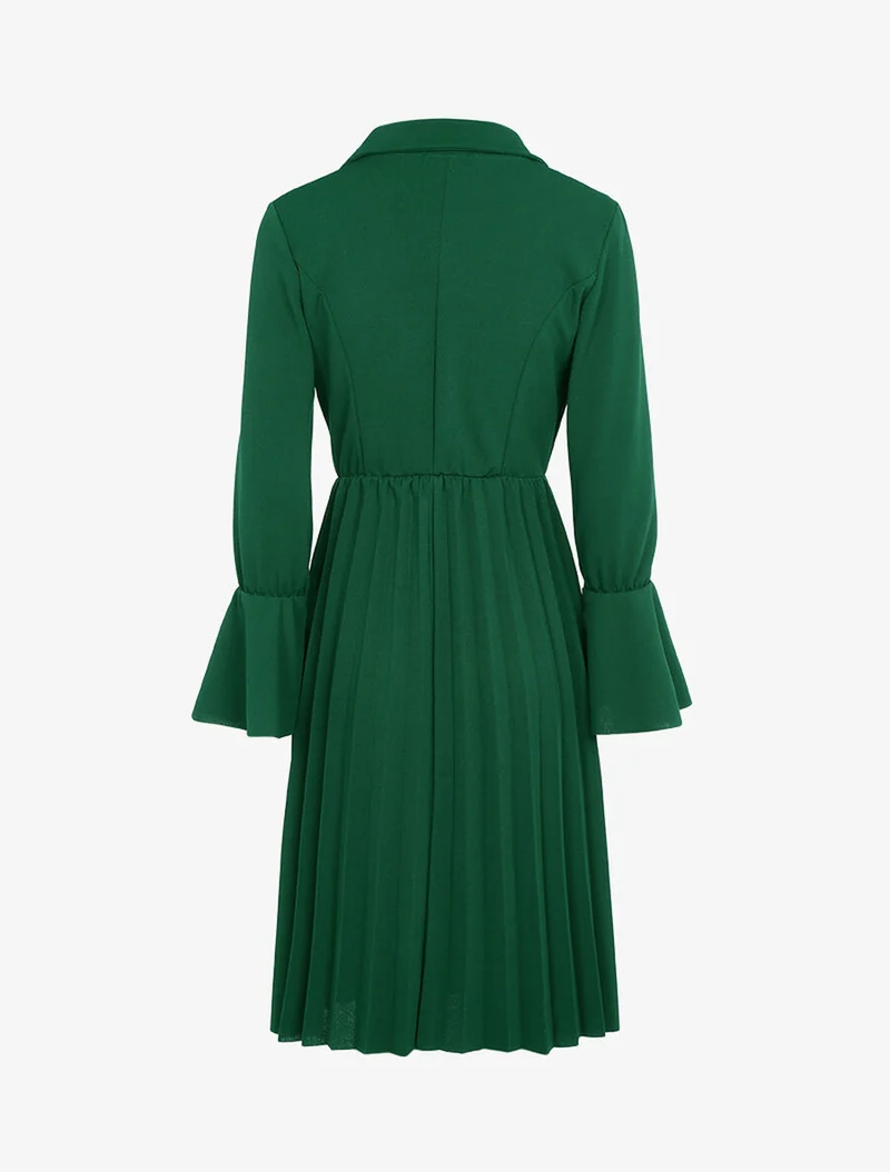 Robe style officier à bas gaufré - Vert