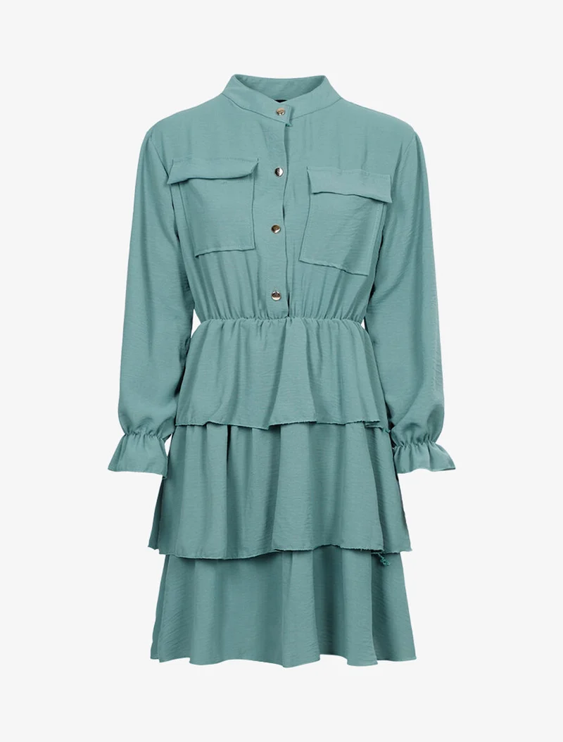 Robe à bas volanté - Vert d'eau