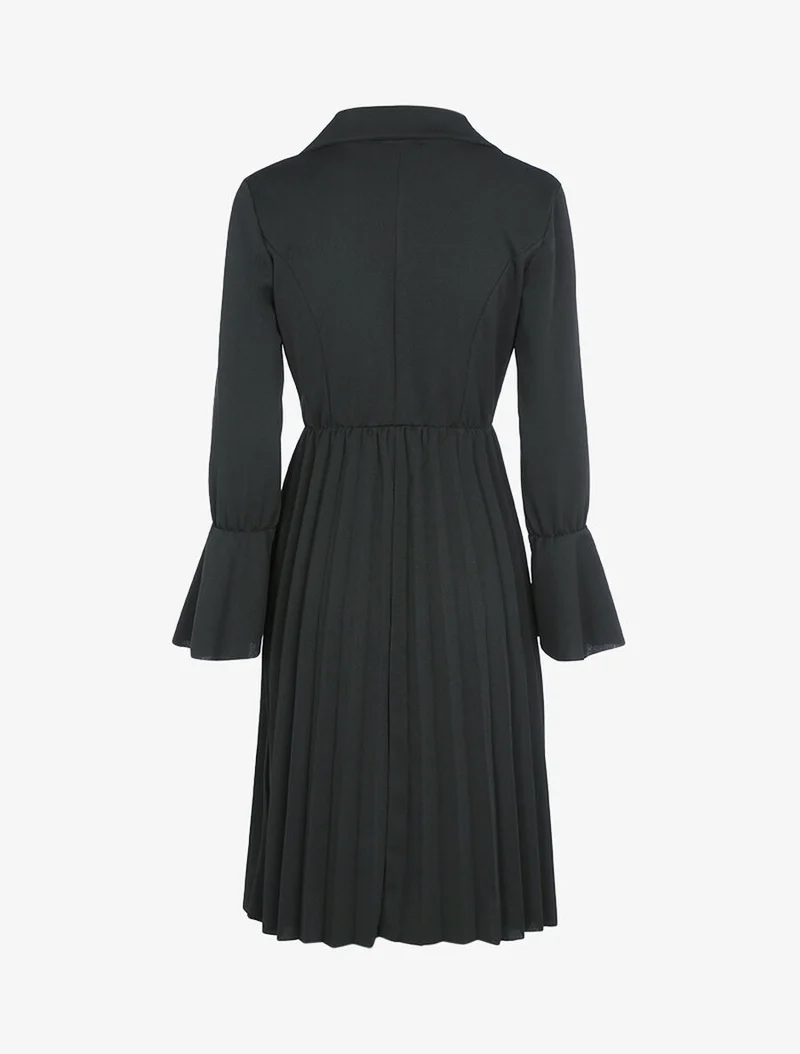 Robe style officier à bas gaufré - Noir