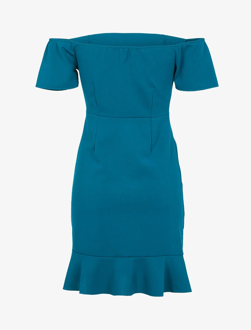 Robe à cordons de serrage - Bleu pétrole