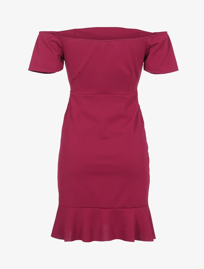 Robe à cordons de serrage - Bordeaux