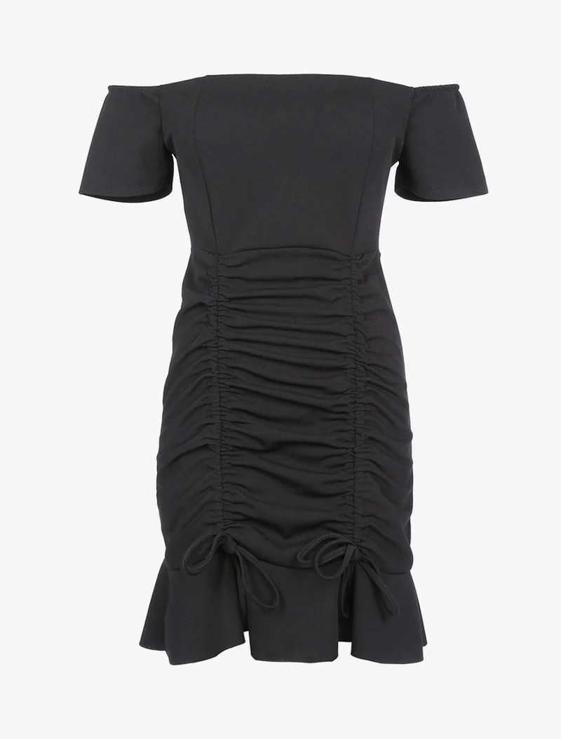 Robe à cordons de serrage - Noir