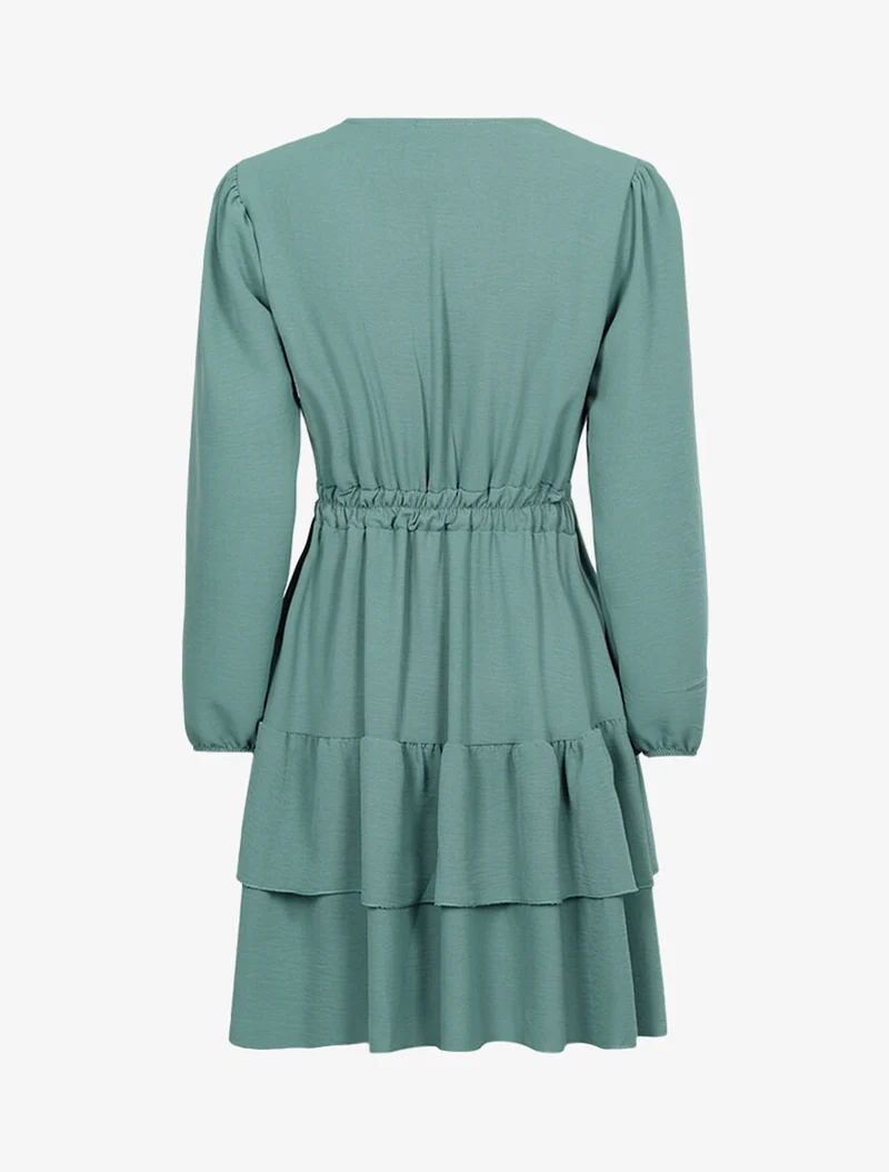 Robe légère à buste boutonné en V - Vert d'eau