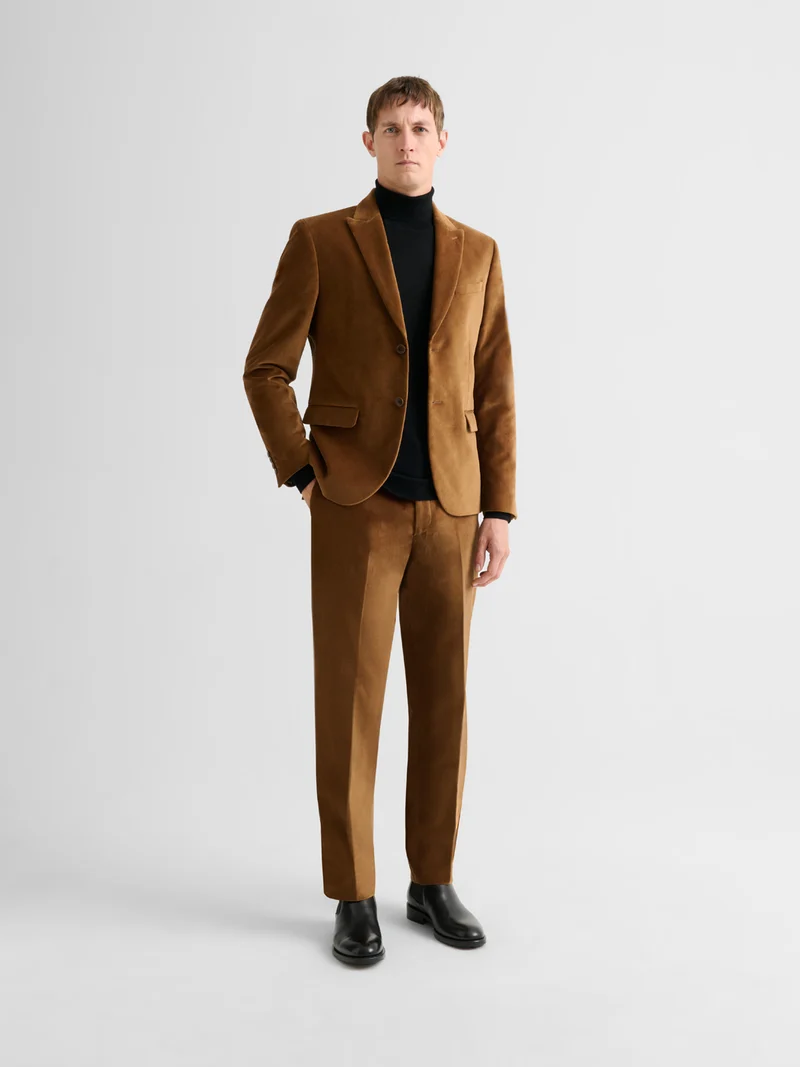 Pantalon de costume slim en velours