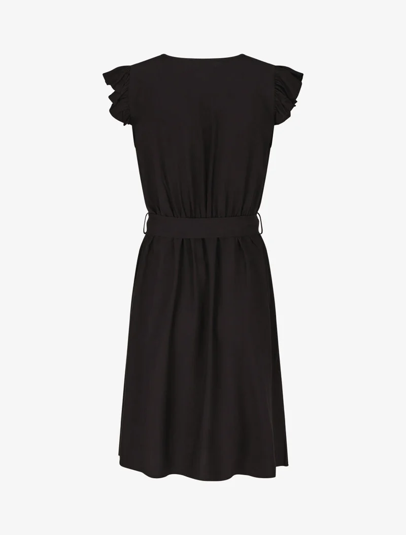 Robe mi-longue unie - Noir