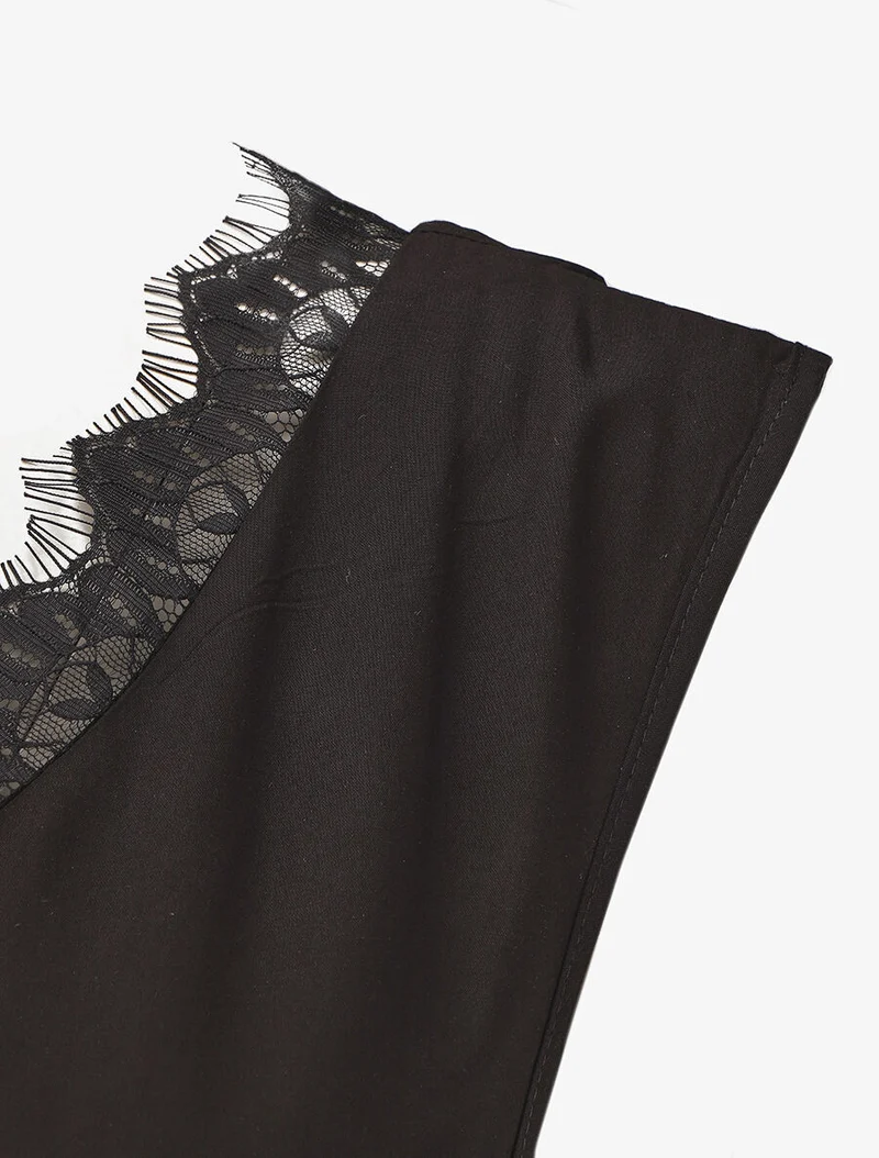 Combinaison ample sans manches col V - Noir