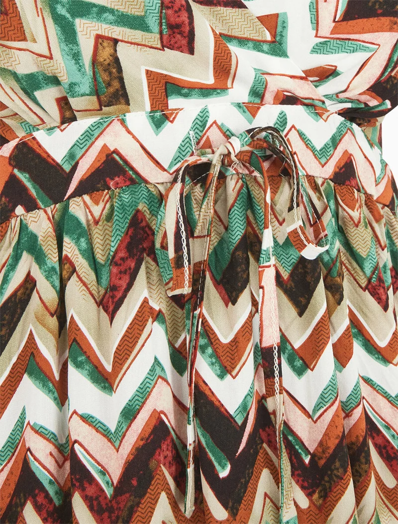 Robe courte à imprimé zig-zag - Vert