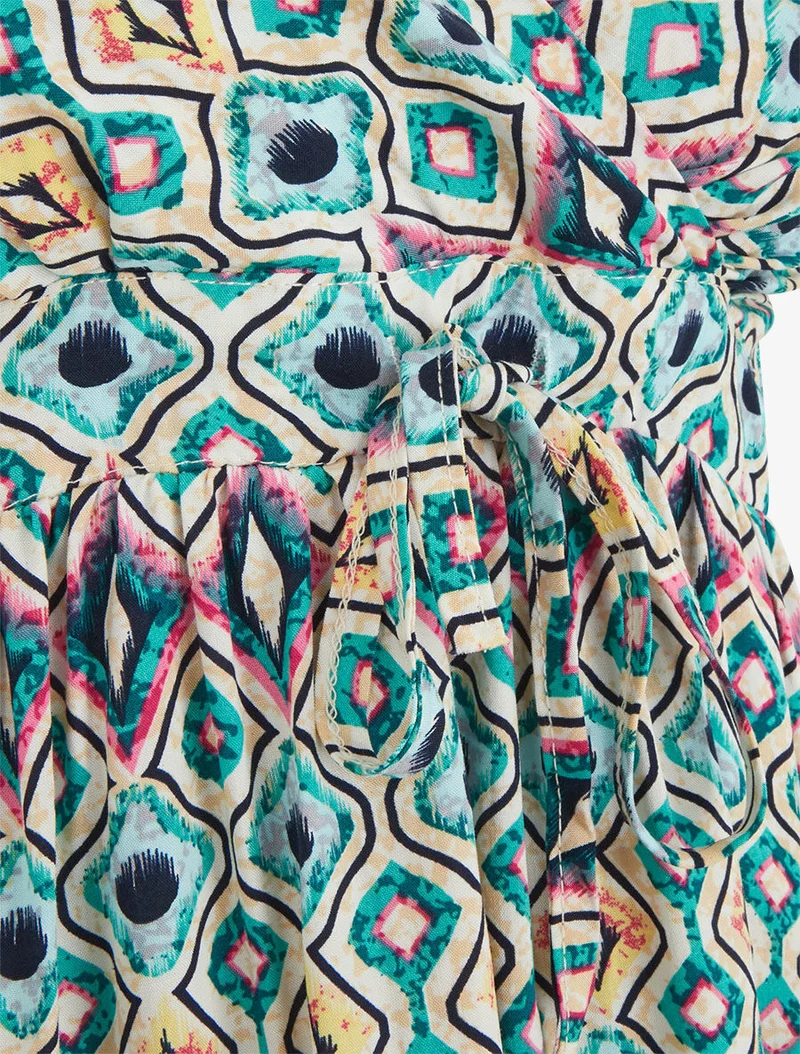 Robe courte à imprimé graphique - Vert