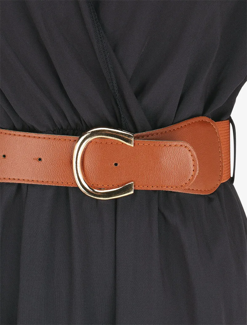 Robe longue unie manches courtes - Marine