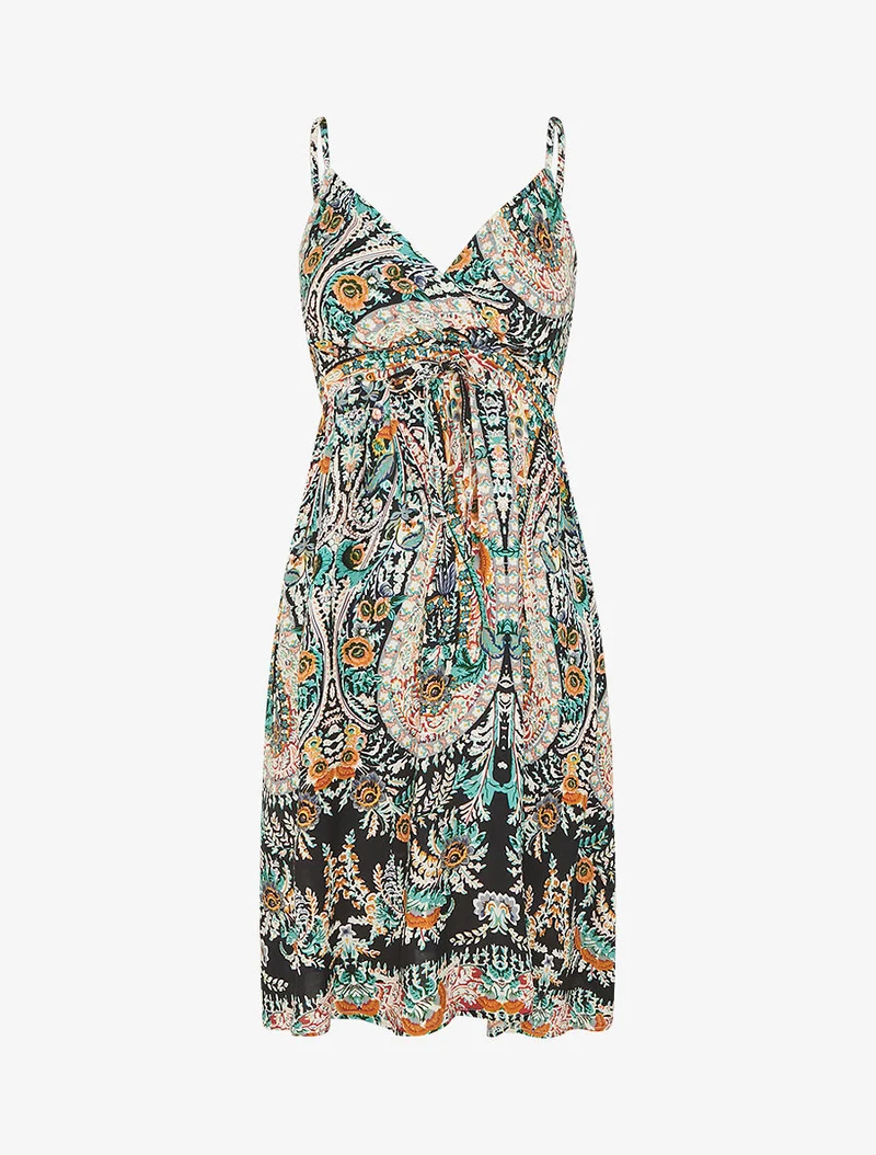 Robe courte à imprimé fleuri - Bleu nuit