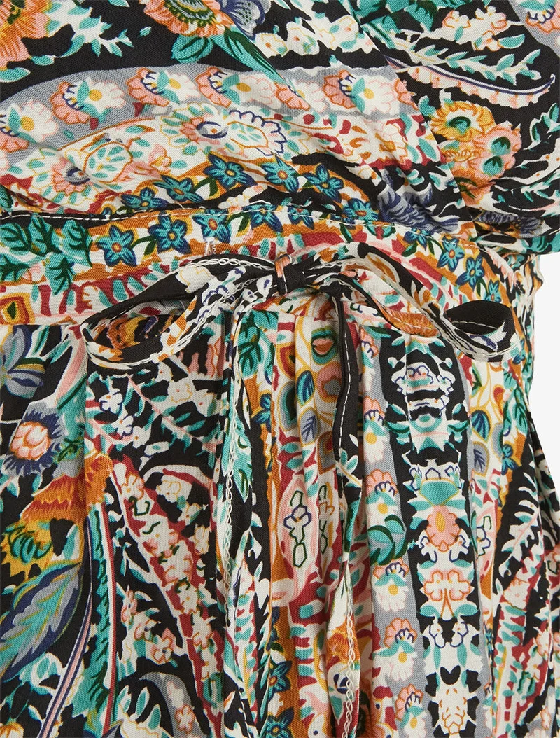 Robe courte à imprimé fleuri - Bleu nuit