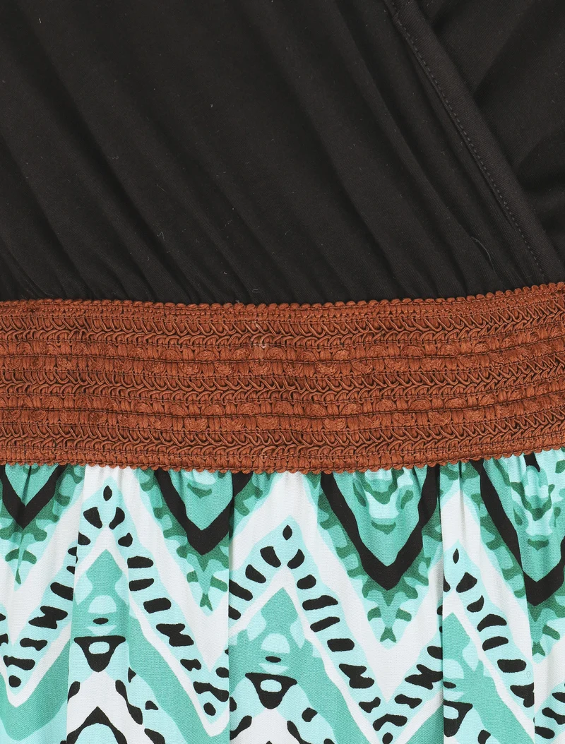 Robe longue à jupe imprimé graphique - Vert