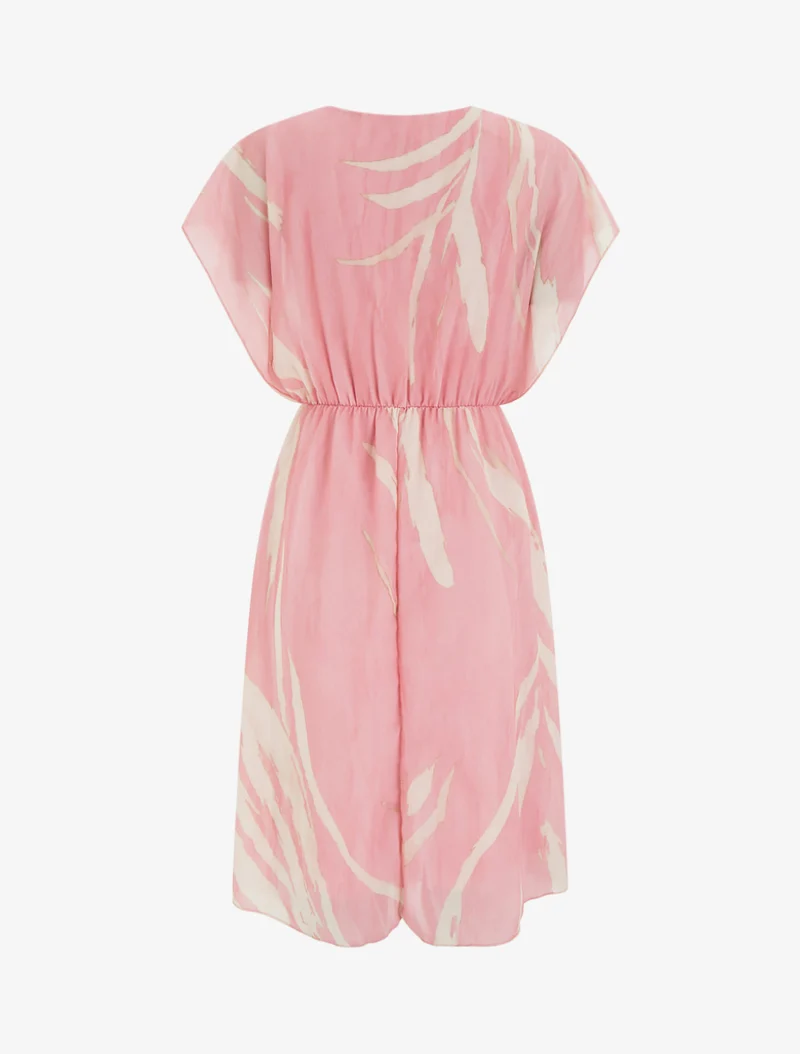 Robe imprimé graphique à col cache-coeur - Vieux rose