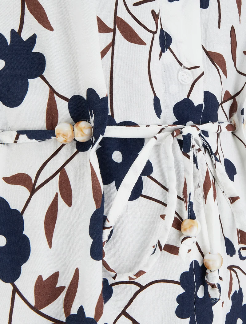 Top sans manches imprimé floral - Marine