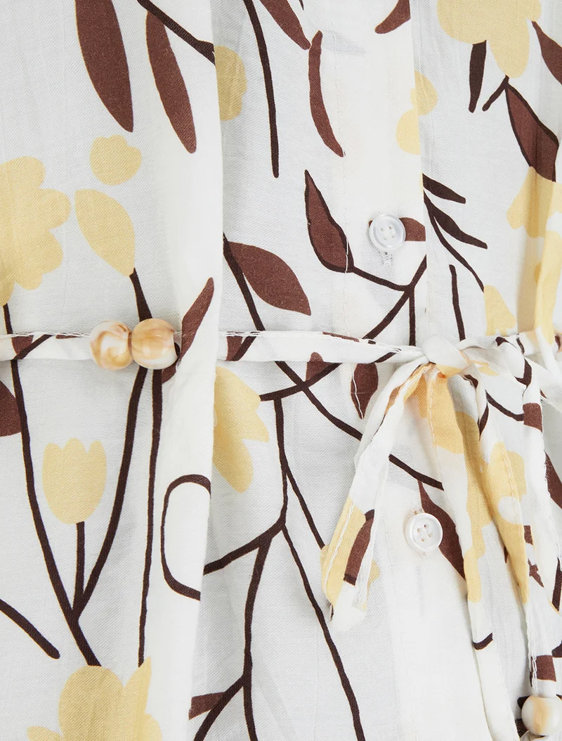 Top sans manches imprimé floral - Jaune