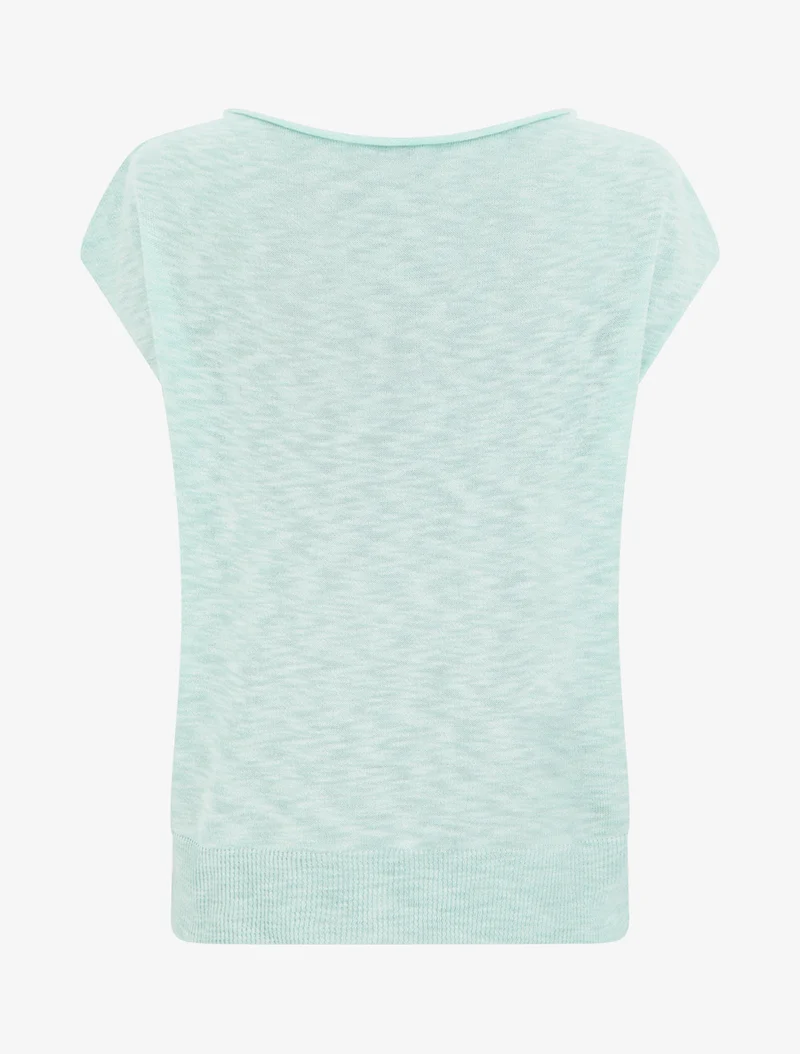 Top fin en maille - Turquoise