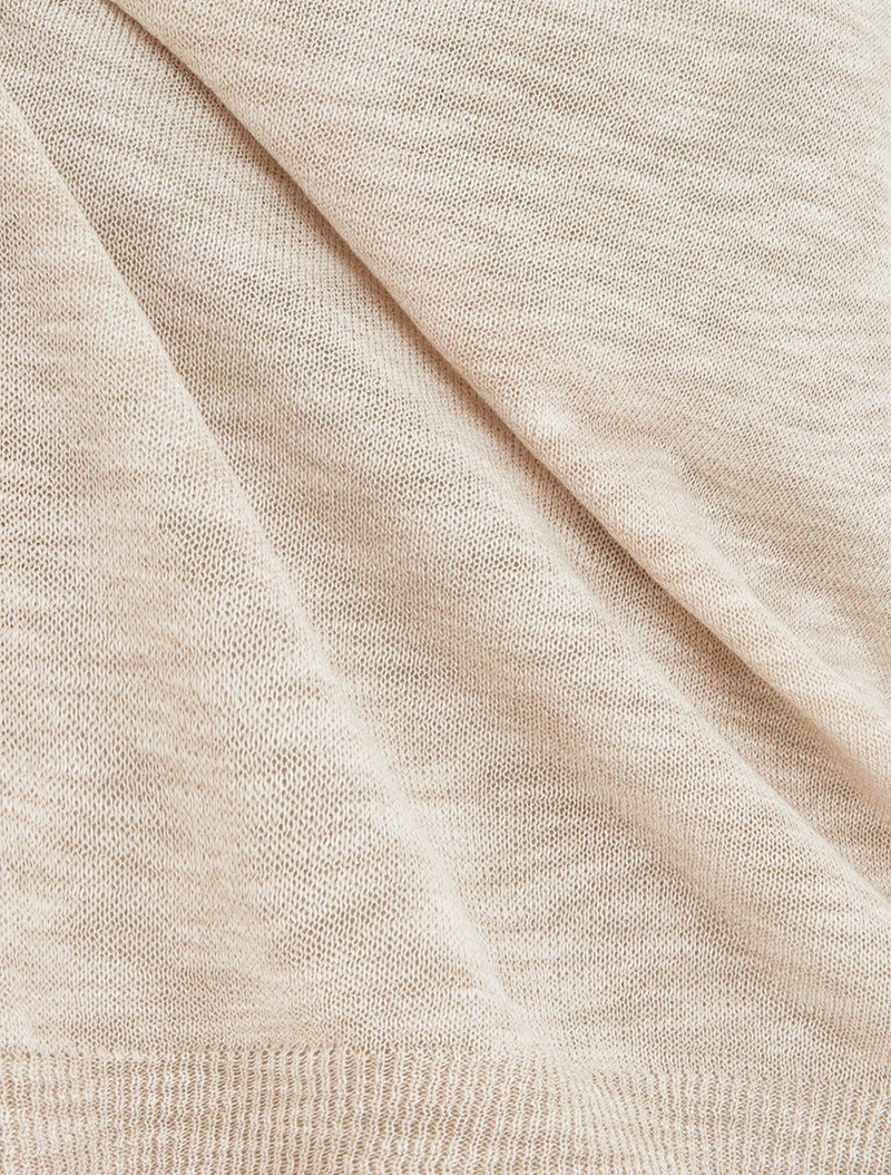 Top fin en maille - Beige