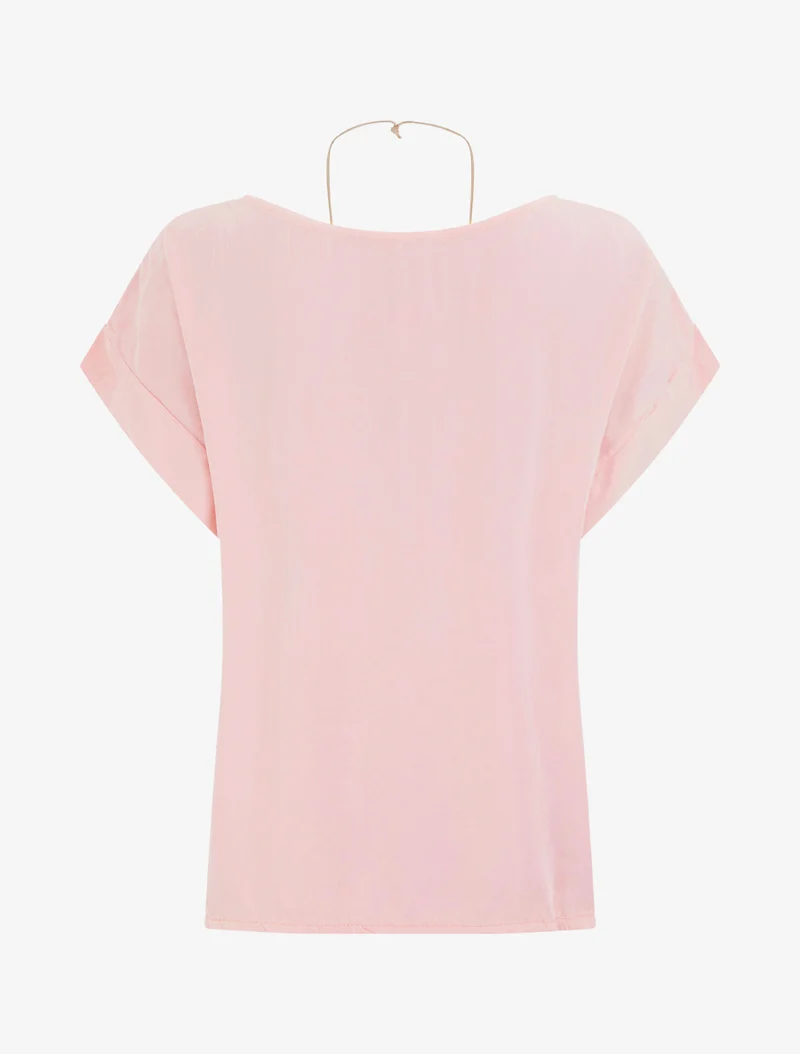 Top uni à manches courtes - Rose