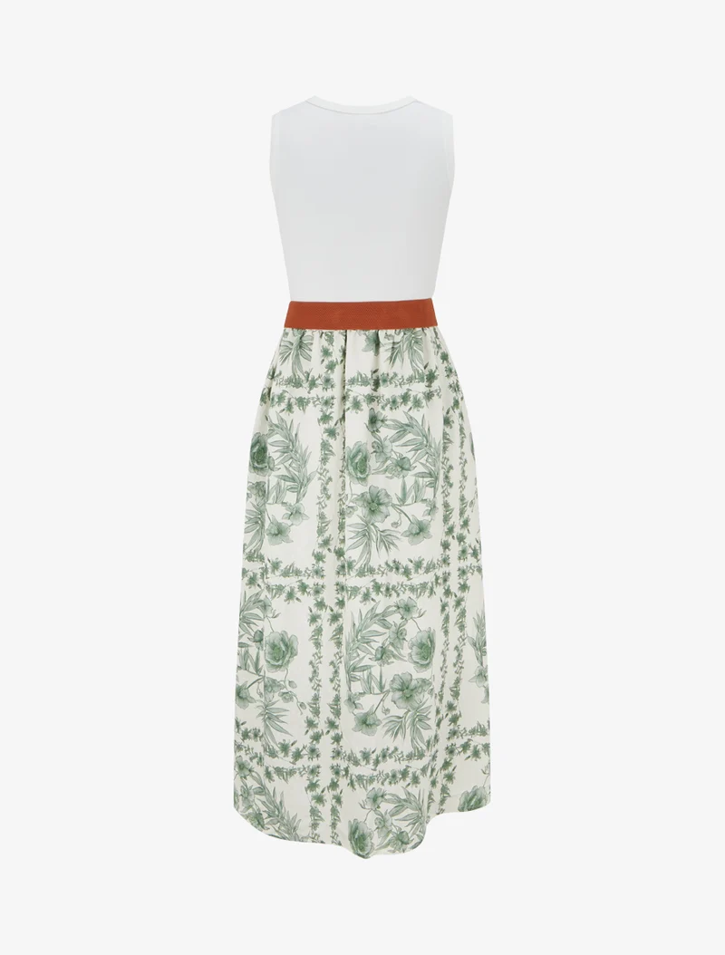 Robe imprimé floral à poches - Vert