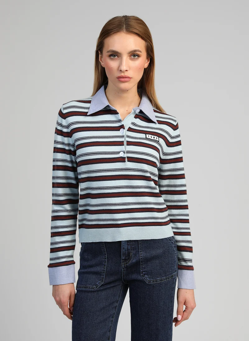 POLO MANCHES LONGUES NONI ciel