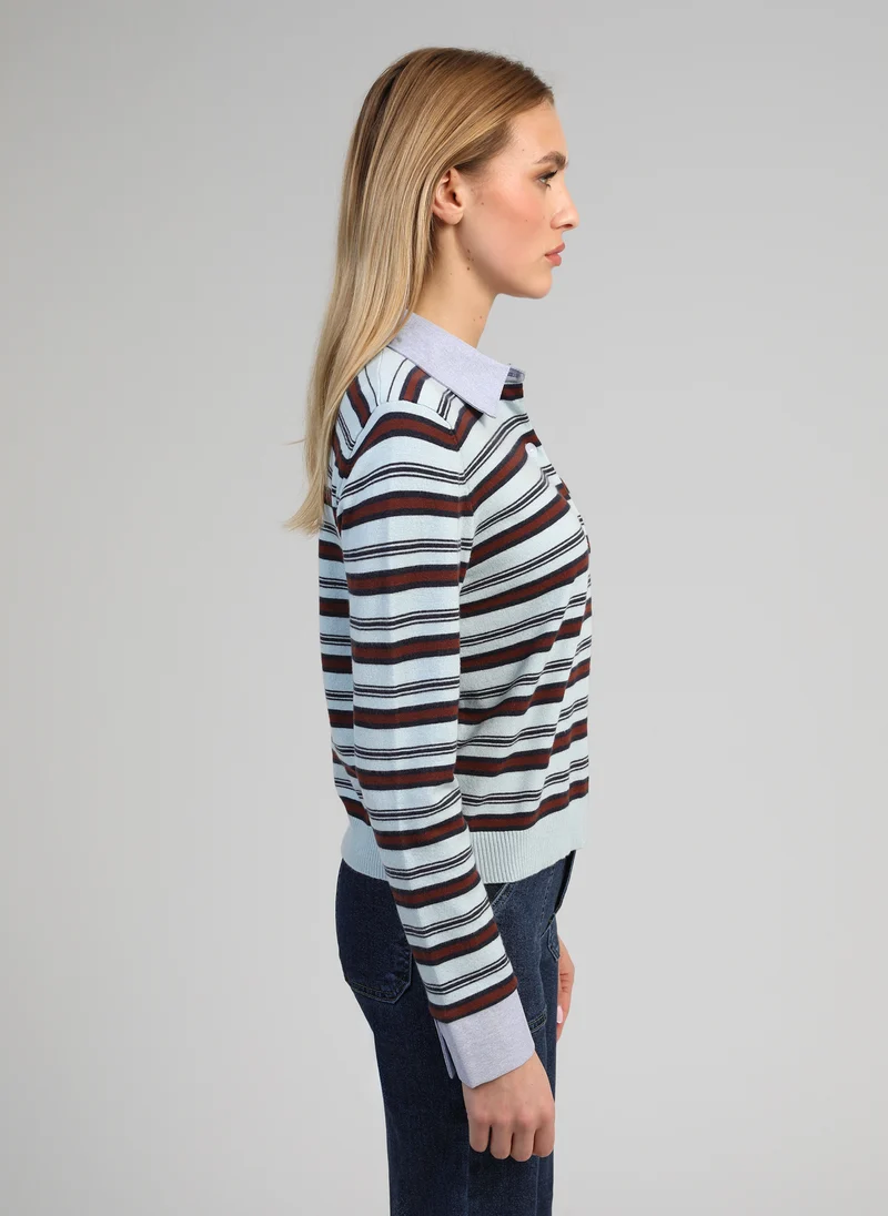 POLO MANCHES LONGUES NONI ciel