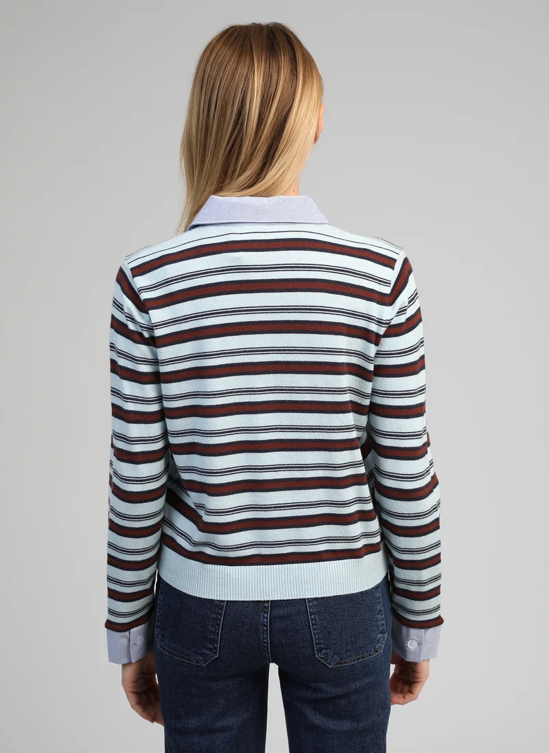 POLO MANCHES LONGUES NONI ciel