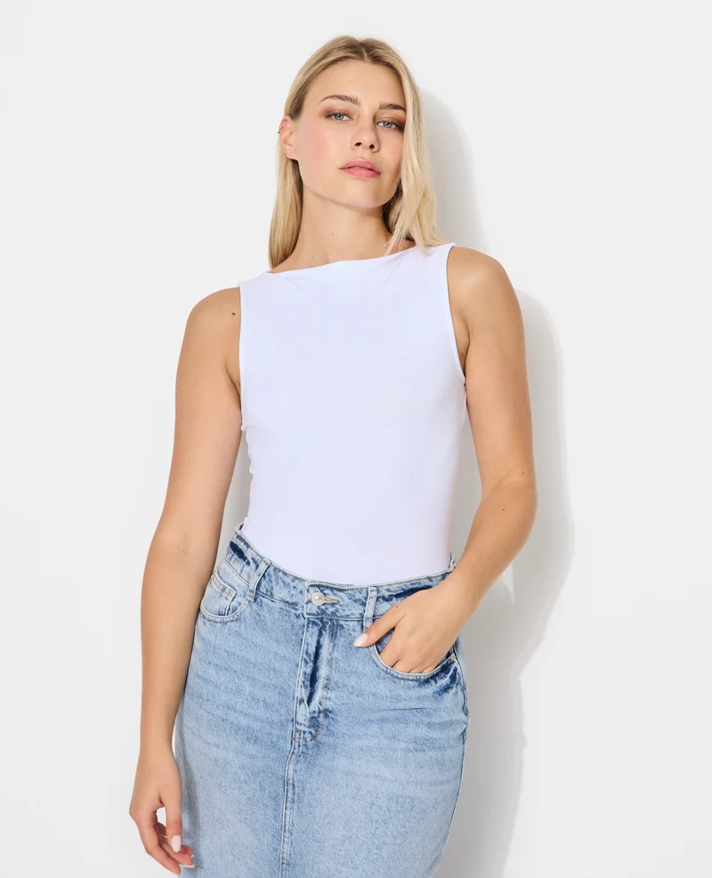 Body sans manches encolure bateau