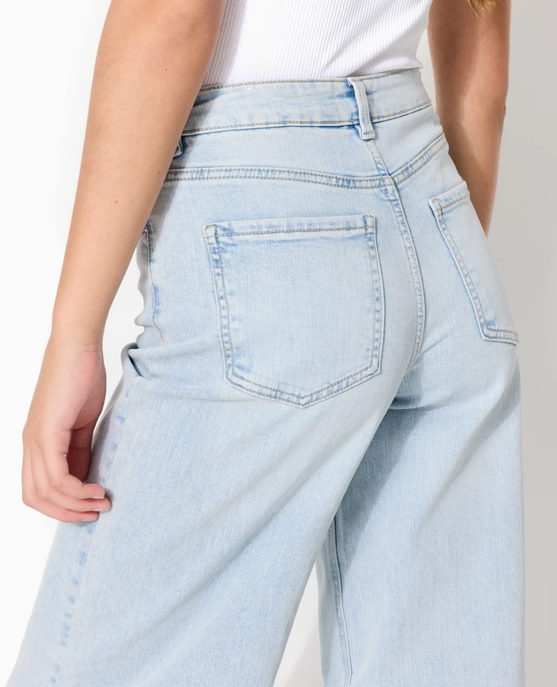 J71-1 / Jean wide taille haute avec bas coupés