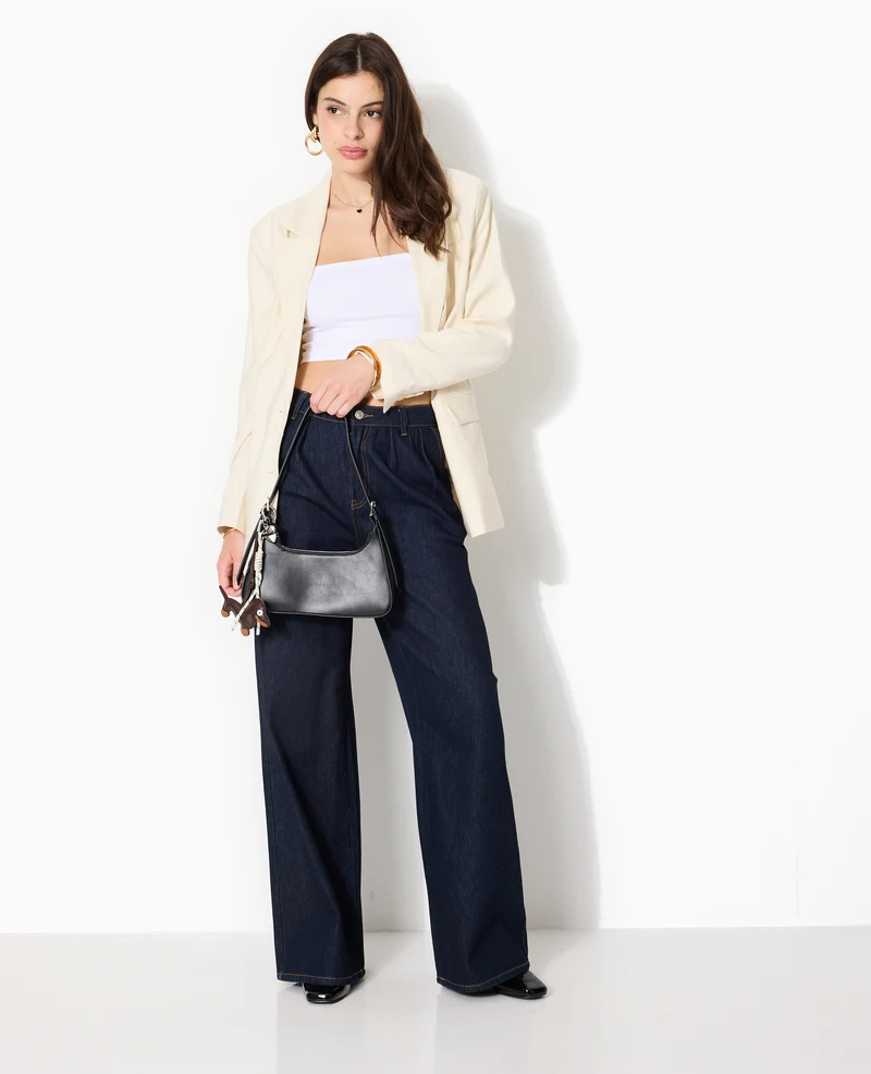Veste blazer oversize en tissu fluide