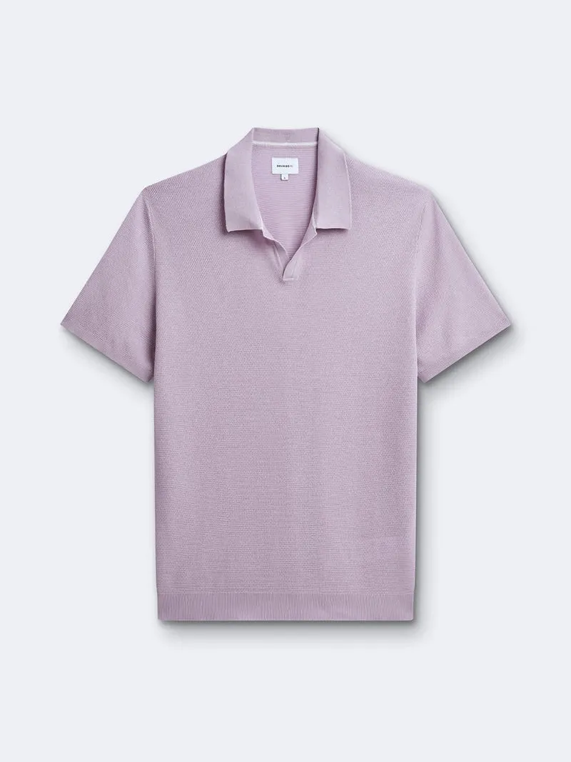 Polo maille col ouvert en coton bio
