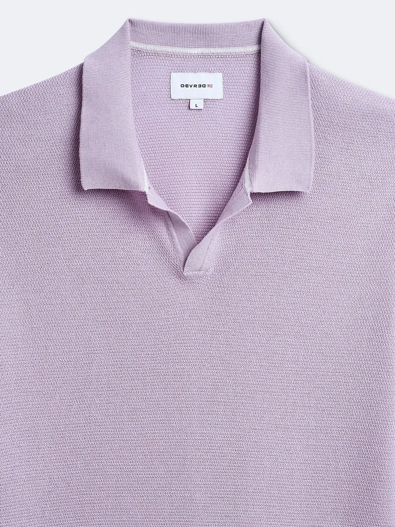 Polo maille col ouvert en coton bio