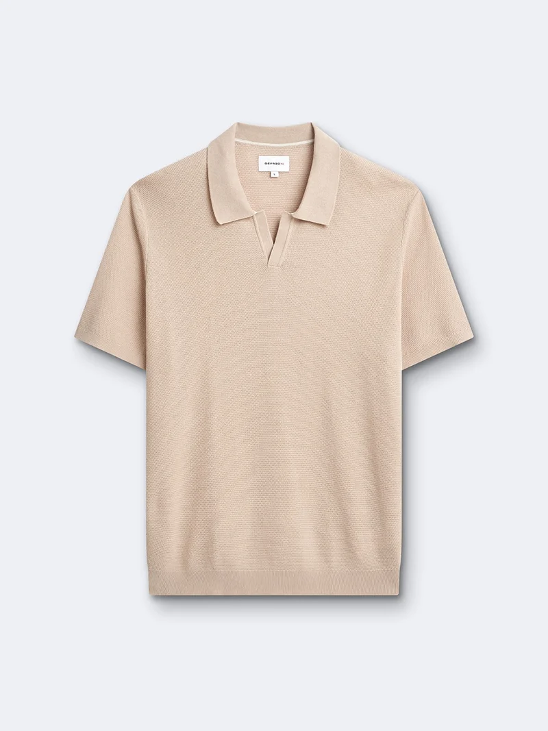 Polo maille col ouvert en coton bio