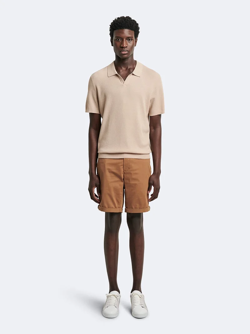 Polo maille col ouvert en coton bio