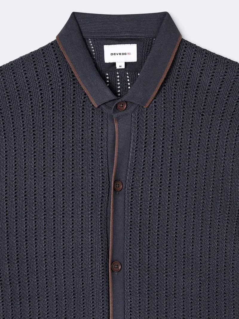 Polo manches courtes en coton rayé